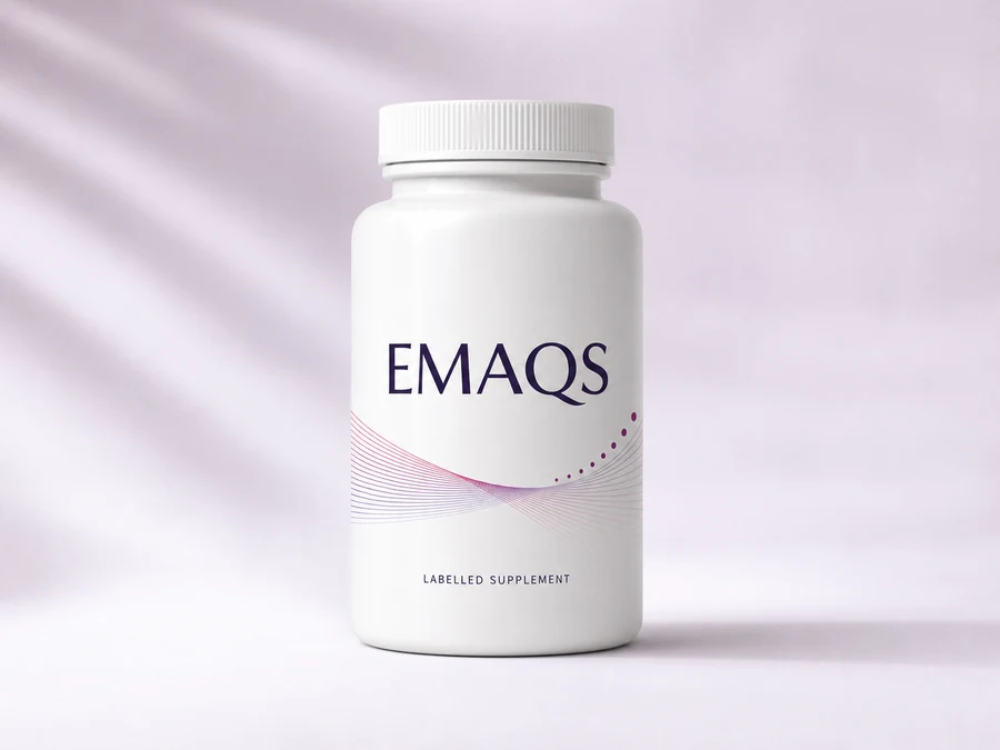 Contoh botol EMAQS dengan label beridentiti jenama
