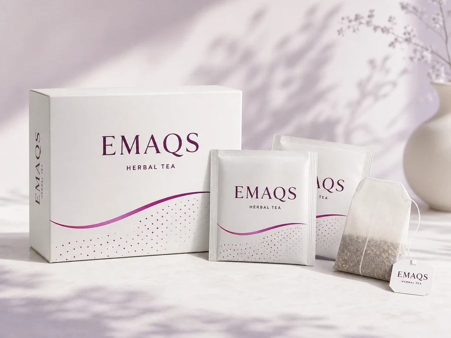 Contoh tea bag dan kotak teh EMAQS